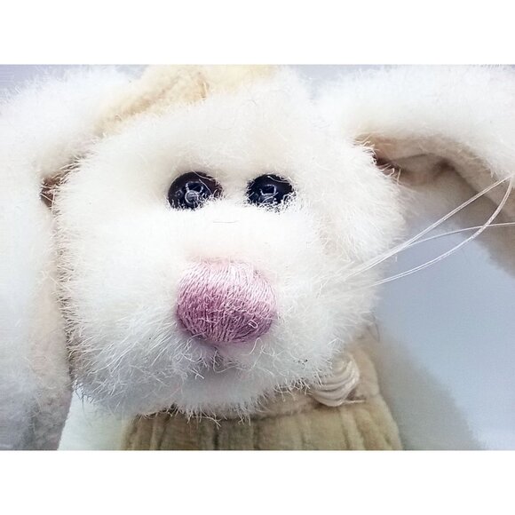 Boyds Bears Libby Lapinette White Bunny Plush Hat Jumper 6 Inch Animal Spring - Picture 4 of 15